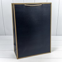 Пакет подарочный "Золотая рамка" Синий 32*45*15 210г 1/12 1/120 Арт: 300850A/7