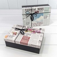 Коробки Прямоугольные Набор 1/3 29*21*9,5 "Financial News" (ассортимент) 1/12 Арт: 72091307/38