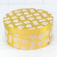 Коробки Круглые Набор 1/3 25,5*11,5 "Подарки" Золотой 1/12 Арт: 7302245/1635