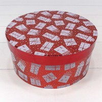 Коробки Круглые Набор 1/3 25,5*11,5 "Подарки" Красный 1/12 Арт: 7302245/1637