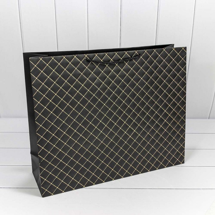 Пакет подарочный "Ромб" Чёрный 50*40*15 210г 1/20 1/80 Арт: 000391TA/2