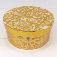 Коробки Круглые Набор 1/3 25,5*11,5 "Новогодний" Золотой 1/12 Арт: 7302245/1632