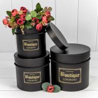 Коробки Цилиндр Набор 1/3 18,3*17,2 &quot;Boutique&quot; Чёрный 1/12 Арт: 720195/2 - Коробки Цилиндр Набор 1/3 18,3*17,2 "Boutique" Чёрный 1/12 Арт: 720195/2