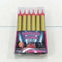 Свечи для торта набор "Фонтан" (12 шт.) 15см 45(±5%)сек Золотой 1/150 Арт: BM410-15