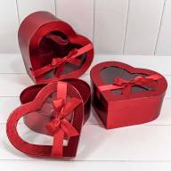 Коробки &quot;Сердце&quot; Набор 1/3 25,8*24,5*12 Винный 1/12 Арт: 720742/4 - Коробки "Сердце" Набор 1/3 25,8*24,5*12 Винный 1/12 Арт: 720742/4