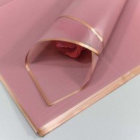 Плёнка в листах 58*58 (20 шт.) матовая с золотым краем 50мкм Лиловый 1/60 Арт: 1640/4051