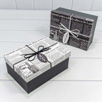 Коробки Прямоугольные Набор 1/3 22,5*16*9,5 "Газета" (ассортимент) 1/20 Арт: 72191/21