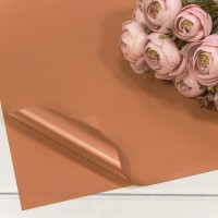 Плёнка в листах 55*55 (20 шт.) матовая "Корейская" 65мкм Бледно-оранжевый 1/60 Арт: 1698/714
