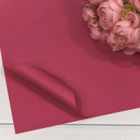 Плёнка в листах 55*55 (20 шт.) матовая "Корейская" 65мкм Вишнёвый 1/60 Арт: 1698/193