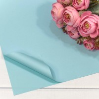 Плёнка в листах 55*55 (20 шт.) матовая "Корейская" 65мкм Голубой-635 1/60 Арт: 1698/635