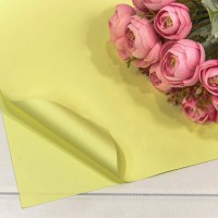 Плёнка в листах 55*55 (20 шт.) матовая "Корейская" 65мкм Жёлтый-393 1/60 Арт: 1698/393