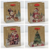 Пакет подарочный Крафт "Новый год" (микс 432) 12*15*6,7 150г 1/20 1/600 Арт: 300432H