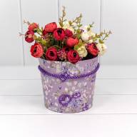 Коробка &quot;Ваза для цветов&quot; 15*13 с ручкой &quot;Цветы 2&quot; 1/10 1/120 Арт: 720745/9 - Коробка "Ваза для цветов" 15*13 с ручкой "Цветы 2" 1/10 1/120 Арт: 720745/9