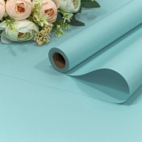 Плёнка 0,58*10м матовая "Корейская" 65мкм Голубой-635 1/30 Арт: 1638/635