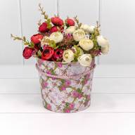 Коробка &quot;Ваза для цветов&quot; 15*13 с ручкой &quot;Цветы 4&quot; 1/10 1/120 Арт: 720745/11 - Коробка "Ваза для цветов" 15*13 с ручкой "Цветы 4" 1/10 1/120 Арт: 720745/11