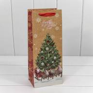 Пакет подарочный Крафт &quot;Новогодний&quot; (микс) 14*35*11 150г 1/20 1/240 Арт: 300367M - Пакет подарочный Крафт "Новогодний" (микс) 14*35*11 150г 1/20 1/240 Арт: 300367M