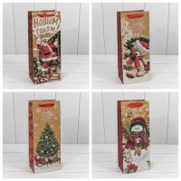 Пакет подарочный Крафт "Новогодний" (микс) 14*35*11 150г 1/20 1/240 Арт: 300367M
