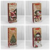 Пакет подарочный Крафт &quot;Новогодний&quot; (микс) 14*35*11 150г 1/20 1/240 Арт: 300367M - Пакет подарочный Крафт "Новогодний" (микс) 14*35*11 150г 1/20 1/240 Арт: 300367M