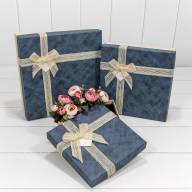 Коробки Квадратные Набор 1/3 28*28*9,5 бантом Синий (ассортимент) 1/24 Арт: 720980/7 - Коробки Квадратные Набор 1/3 28*28*9,5 бантом Синий (ассортимент) 1/24 Арт: 720980/7