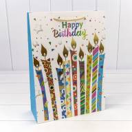 Пакет подарочный &quot;Happy birthday&quot; (микс) 26*32*10 210г 1/20 1/240 Арт: 000269C - Пакет подарочный "Happy birthday" (микс) 26*32*10 210г 1/20 1/240 Арт: 000269C