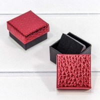 Коробка Квадратная 5*5*3,5 "Кожа крокодила" Красный 1/24 1/720 Арт: 62655/6