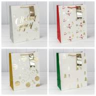 Пакет подарочный &quot;Новый год&quot; (микс 401) 26*32*13 210г 1/20 1/120 Арт: 300401C - Пакет подарочный "Новый год" (микс 401) 26*32*13 210г 1/20 1/120 Арт: 300401C