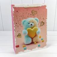 Пакет подарочный с тиснением &quot;Мишки&quot; (микс) 30*41,5*12 210г 1/20 1/80 Арт: 000314A - Пакет подарочный с тиснением "Мишки" (микс) 30*41,5*12 210г 1/20 1/80 Арт: 000314A