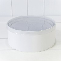 Коробки Круглые Набор 1/3 26,5*11,2 с прозрачной крышкой Белый 1/12 Арт: 720820/1