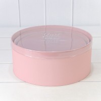  Коробки Круглые Набор 1/3 26,5*11,2 с прозрачной крышкой Розовый 1/12 Арт: 720820/2