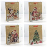 Пакет подарочный Крафт "Новый год" (микс 432) 33*45*11 150г 1/20 1/240 Арт: 300432A