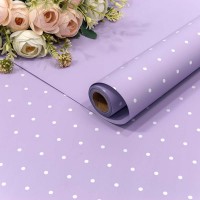 Плёнка 0,58*10м матовая "Мелкий горошек" 60мкм Сиреневый 1/30 Арт: 1691/4120