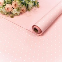 Плёнка 0,58*10м матовая "Мелкий горошек" 60мкм Розовый 1/30 Арт: 1691/706