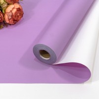 Плёнка 58см 800г матовая двухсторонняя 65мкм Сиреневый/Белый 1/12 Арт: 1804/0631