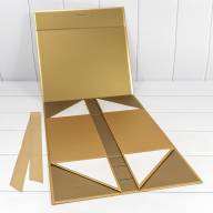 Коробка Прямоугольная 33,5*26*15,5 складная на магнитах &quot;Люкс&quot; Золотой 1/32 Арт: 730228/0120 - Коробка Прямоугольная 33,5*26*15,5 складная на магнитах "Люкс" Золотой 1/32 Арт: 730228/0120