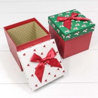 Коробка Куб 11,5*11,5*11,5 "Новогодние шапочки" (ассортимент) 1/4 1/120 Арт: 720300-276