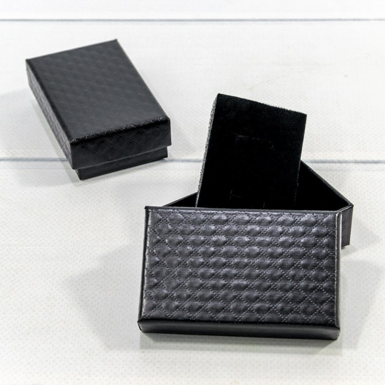 Коробка Прямоугольная 8*5*2,5 "Ромбики-2" Чёрный 1/24 1/360 Арт: 62785/7