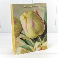 Пакет подарочный с блёстками &quot;Тюльпаны&quot; (микс) 30*41,5*12 210г 1/20 1/80 Арт: 000256A - Пакет подарочный с блёстками "Тюльпаны" (микс) 30*41,5*12 210г 1/20 1/80 Арт: 000256A