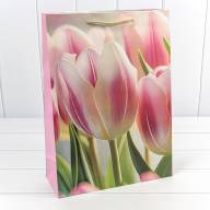 Пакет подарочный с блёстками &quot;Тюльпаны&quot; (микс) 30*41,5*12 210г 1/20 1/80 Арт: 000256A - Пакет подарочный с блёстками "Тюльпаны" (микс) 30*41,5*12 210г 1/20 1/80 Арт: 000256A