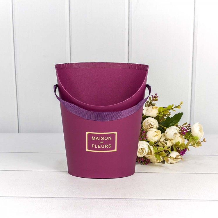 Коробка "Ваза для цветов" 15,5*12*19 "Maison des fleurs" Сливовый 1/10 1/120 Арт: 720768/1