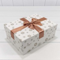 Коробки Прямоугольные Набор 1/3 28*21*11 "Снежинки" Белый 1/24 Арт: 720300-555