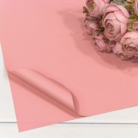 Плёнка в листах 60*60 (20 шт.) матовая "Корейская" 55мкм Розовый-6043 1/60 Арт: 1698/6043