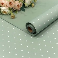 Плёнка 0,58*10м матовая "Мелкий горошек" 60мкм Бледно-зелёный 1/30 Арт: 1691/5645