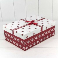 Коробки Прямоугольные Набор 1/3 35*25*12 "Новогодние шапочки" Белый/Красный 1/20 Арт: 720300-802