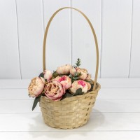 Корзина плетёная Круглая 20*11/35 с ручкой "Береста" Натуральный 1/120 Арт: 420201/2