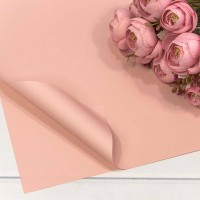 Плёнка в листах 60*60 (20 шт.) матовая "Корейская" 55мкм Розовый-2337 1/60 Арт: 1698/2337