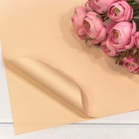 Плёнка в листах 60*60 (20 шт.) матовая "Корейская" 55мкм Оранжево-персиковый 1/60 Арт: 1698/712