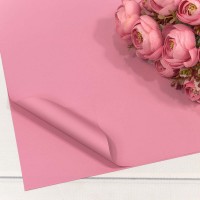 Плёнка в листах 60*60 (20 шт.) матовая "Корейская" 55мкм Тёмно-розовый 1/60 Арт: 1698/6050