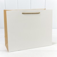 Пакет подарочный Белый/Крафт 32*26*13 230г 1/20 1/240 Арт: 000200CA