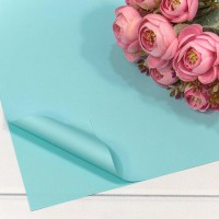Плёнка в листах 60*60 (20 шт.) матовая "Корейская" 55мкм Голубой 1/60 Арт: 1698/636