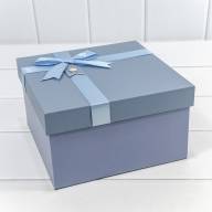 Коробки Квадратные Набор 1/3 21*21*12,3 с бантиком и цветочком Синий 1/18 Арт: 721621/2 - Коробки Квадратные Набор 1/3 21*21*12,3 с бантиком и цветочком Синий 1/18 Арт: 721621/2